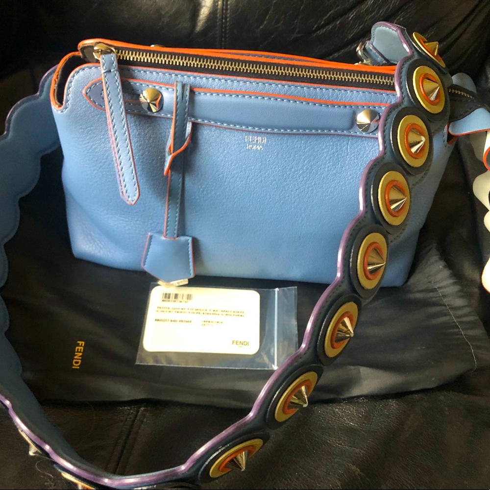 Authentic Fendi By The Way Boston Bag Baby Blue